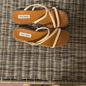 Womens Steve Madden tan braided sandals new